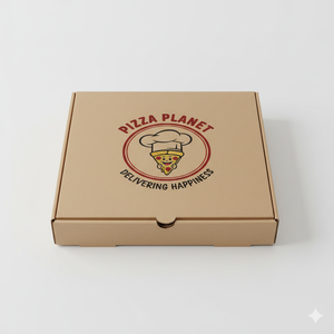 Boîtes à pizza rectangulaires personnalisées avec logo Papier kraft biodégradable recyclable écologique Restaurants à emporter au micro-ondes - Product Image 1