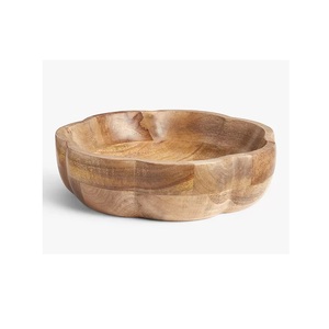 Bol de service en bois de conception classique pour fête de mariage à faible coût, taille personnalisée, saladier de haute qualité pour la cuisine et le dessus de table - Product Image 2