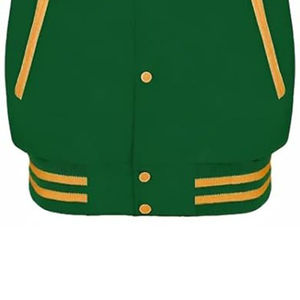 Veste de baseball en cuir véritable pour homme, personnalisée, en laine, avec broderies et patchs rouges, logos et étiquettes, veste pour homme - Product Image 6