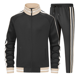 Survêtement à fermeture éclair pour hommes, noir et couleur de peau, col montant, polaire en polyester, 100%, survêtement sport à fermeture éclair de haute qualité pour hommes, meilleure vente - Product Image 1