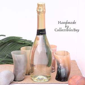 Verre décoratif artisanal en corne de buffle véritable avec support de style médiéval pour les amateurs d'histoire au prix le plus bas - Product Image 6