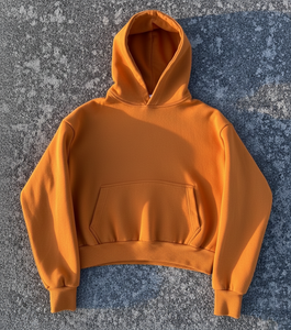 Custom Winter Oversized Solid Hoodie 100% Cotton Heavyweight 450gsm Fleece Vintage <b>Y2K</b> Zipper-Up Breathable <b>Streetwear</b> Men - Product Image 5