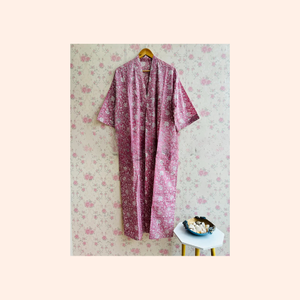 Robe longue en coton imprimée, kimono unisexe, cadeau pour elle, cadeau pour demoiselle d'honneur, cardigan en coton, peignoir en coton, cadeau pour elle - Product Image 4