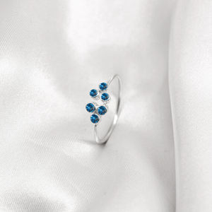 Vente en gros de bagues ajustables en argent sterling 925, bijoux multi-pierres précieuses pour femmes, quartz tanzanite, pierre de naissance - Product Image 1