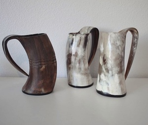 Vente en gros à la demande de haute qualité en corne de buffle polie verres à la main bière corne à boire tasse articles à usage multiple directs - Product Image 4