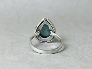 ขายส่ง925สเตอร์ลิงเงินแท้หยดน้ำตา Larimar แหวนชั้นดีดีไซน์โดดเด่นด้วยอัญมณีสีฟ้าธรรมชาติชั้นนำเครื่องประดับงานแต่งงาน - Product Image 6