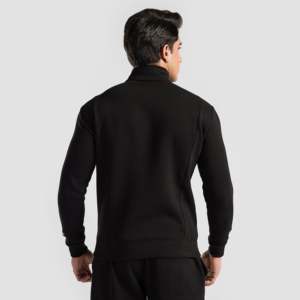 เสื้อถักผ้าไหมพรมแบบซิป 1/4 สีดำ - Product Image 2