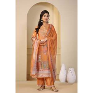 Conjunto de Kurta de Seda Crepé Viscosa para Mujer Nayab Aizal con Dupatta - Product Image 1