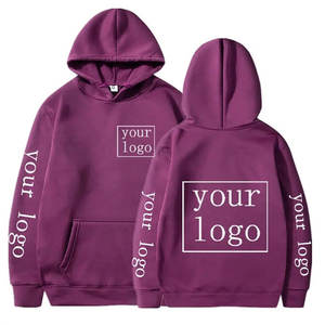 Sudadera con capucha de lana de algodón 100% de alta calidad Unisex, sudadera informal de invierno de gran tamaño, diseño sólido con serigrafía para - Product Image 1