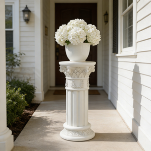 樹脂製ローマ風柱台座 - クラシックなヨーロッパスタイルのフラワースタンド（庭の装飾用）、結婚式の小道具用装飾柱 - Product Image 5