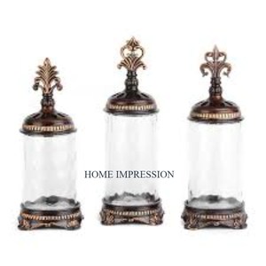 Boîtes élégantes bocaux décoratifs différentes tailles verre et métal ustensiles de maison et de cuisine outils pour la cuisine de vente chaude - Product Image 6