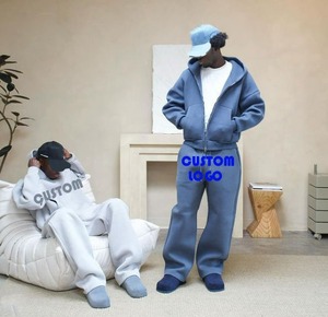Wholesale Unisex Tracksuit Pullover Blank Plain Sweatsuits Baggy Oversized Hoodie and <b>Sweatpants</b> <b>Set</b> Sweat Suits Men - Product Image 3