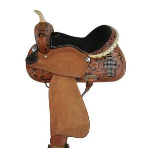 Sillín de doma occidental empaquetado personalizado de alta calidad Durable cuero genuino equitación estilo inglés hecho a mano Color negro - Product Image 2