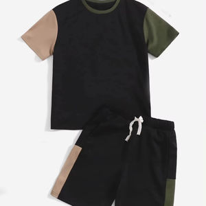 Conjuntos de ropa para bebés de verano 2022, pantalones cortos de algodón de Color sólido y camiseta de estilo informal para niñas de 9 años - Product Image 1