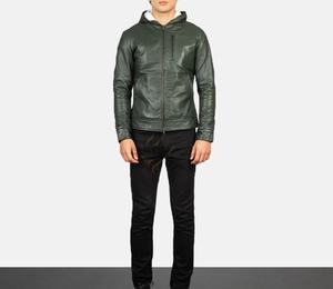 Veste de motard en cuir véritable de haute qualité pour homme, patchwork, col montant, manches longues, hiver, coupe-vent, écologique, logo avant - Product Image 5