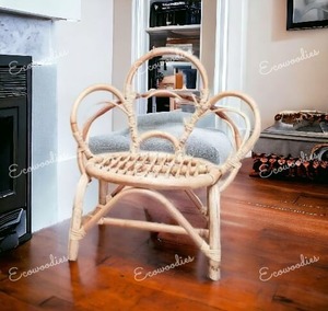 Silla ecológica de ratán tejida a mano para guardería, silla moderna de bambú de ratán Natural para habitación de niños, interior y exterior - Product Image 1