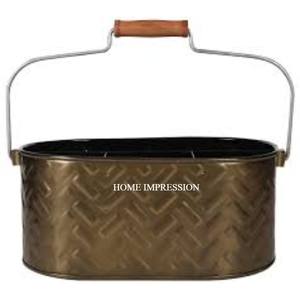 Galvanized <b>Utensil</b> Holder 3 Compartment Vintage Flatware Caddy Top Selling Designer Metal <b>Utensil</b> Caddy Rustic Finishing - Product Image 2