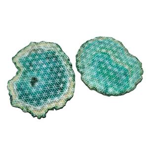 Símbolo de curación de la vida Piedra de ágata semipreciosa grabada Estilo Feng Shui Rebanada de piedras preciosas - Product Image 1