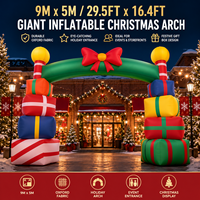 Arche gonflable géante personnalisée de 9 m x 5 m pour cadeaux de Noël, événements festifs et entrées de magasins
