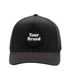 Chapeau de golf perforé avec logo personnalisé Casquette de baseball à 5 panneaux Casquette de sport imperméable Casquette de golf à bord incurvé Découpe laser - Product Image 2