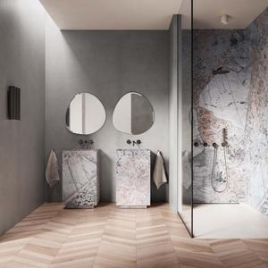 Lujosas losas de porcelana azul Patagonia de 120x280. Acabado 3D Rectificado de Alto Brillo de 6 mm para Paredes Decorativas de Hoteles de Primera Calidad - Product Image 2