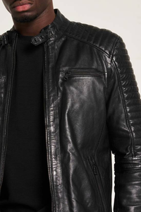 Chaqueta de Motociclista de Piel de Vaca para Hombre, Estilo Urbano, Abrigada, Transpirable y Ecológica para Invierno - Product Image 3