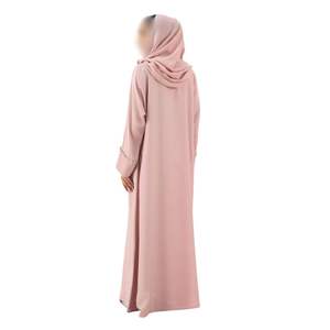 Soft Pink Modest Abaya For Women Elegant Gathered Sleeve Detail Islamic <b>Dress</b> Dubai Style Long Kaftan Formal Robe - Product Image 2