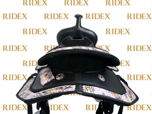 Adeefa Selle de course anglaise légère haute performance Style occidental Cuir suédé synthétique Bois Selle de cheval faite à la main pour - Product Image 5