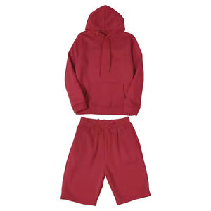 2026 personnalisé de haute qualité 100% coton polaire surdimensionné streetwear hommes 2 pièces ensembles Sweatsutis hommes pull à capuche et short ensemble - Product Image 1