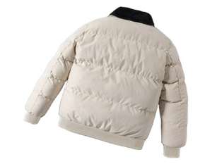 Veste matelassée décontractée d'hiver en polyester pour homme, à capuche bicolore - Product Image 2