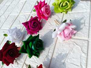 Rose épingle à cheveux femmes accessoire de cheveux coloré pinces à cheveux cadeau pour les filles velours Rose Floral Juda épingles chignon titulaire U épingle vêtements de mariée - Product Image 4