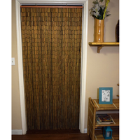 Rideau perlé en bambou naturel pas cher en gros artisanat d'art rideau en bambou porte rideau perlé en bois uni pour la décoration de la maison