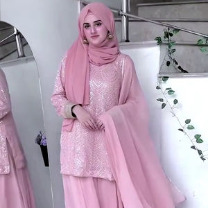 Traje Salwar de Tela Georgette de Diseño Moderno, Estilo Indio Pakistaní, Color Rosa, Último Modelo Exclusivo para Mujer, Elegante para Fiestas, Bodas y Uso Casual - Product Image 1