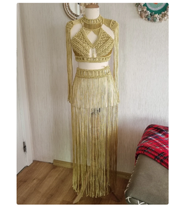 ชุดเดรสสตรีสำหรับเจ้าสาวของคุณชุดเดรสชายหาดผ้าคอตตอนทอด้วยมือเสื้อผ้างานเทศกาลเสื้อเกาะอก - Product Image 3