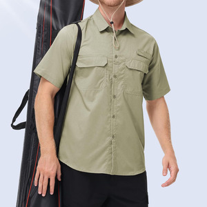 Camisas de Pesca de Corte Holgado para Hombre, con Logotipo Personalizado, Transpirables, de Manga Corta - Product Image 4