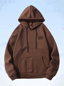 เสื้อฮู้ดวินเทจสำหรับผู้ชายเสื้อกันหนาวขนแกะใส่สบายสำหรับผู้ชายเสื้อมีฮู้ดผ้าคอตตอน100% ยกโลโก้ทำ - Product Image 5