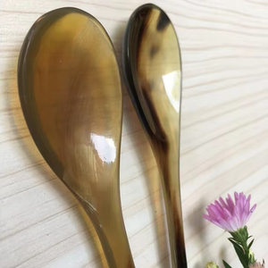 Cubiertos desechables elegantes y exquisitos, cubiertos, cucharas de cuerno de búfalo y vaca para ajustes de mesa de fiesta, elementos esenciales - Product Image 1