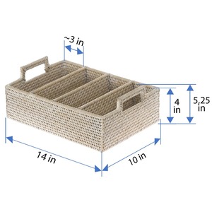 Cesta de Ratán Natural para Cucharas y Tenedores, Hecha a Mano, Ecológica, Moderna, Multiusos, Artex Green Earth, Forma Circular - Product Image 3