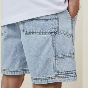 Nuevo 2025 personalizado desgastado para hombre elástico Denim corto de alta calidad botón de diseño de los hombres Casual Denim Shorts Ripped hombres - Product Image 4