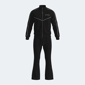 Reasonable Price <b>Low</b> MOQ Men's Flared Tracksuit Set Full Sleeve Drawstring Pants Side Pockets Winter Wear Stand Collar - Product Image 2