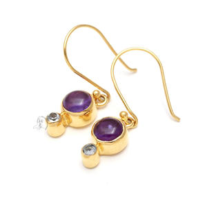 Pendientes de piedras preciosas de amatista de belleza Plata de Ley 925 pura Pendientes de uso diario increíbles Pendientes de calidad superior hechos a mano al por mayor - Product Image 1