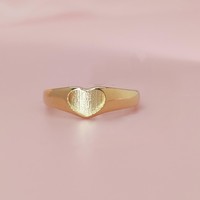 Hochwertiger Handgefertigter Christlicher 925 Sterling Silber 5mm Herzförmiger Fassungseinsatz 14K Vergoldeter Minimalistischer Edelsteinring