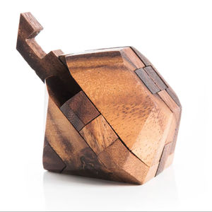 Sculpture de puzzle d'éléphant en bois artisanal avec des pièces emboîtables pour stimuler l'esprit, décoration et cadeau, en provenance d'Inde - Product Image 1