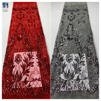 Tissu en dentelle à sequins de champagne de luxe et coûteux YX1293, tissu en dentelle à sequins brillants de haute qualité pour robe de soirée, tissu en dentelle à sequins pour femme
