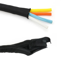 Manchon de câble à fermeture automatique PET tressé extensible gestion de ligne automatique chevauchements métier à tisser Flexible tuyau fendu tube fil enroulé protéger