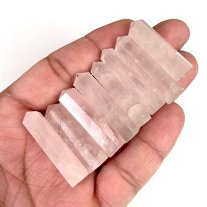 Vente en gros de porte-crayons en pierres précieuses polies faites à la main de qualité supérieure, quartz rose, propriétés métaphysiques, objets de collection d'art, Khambhat - Product Image 3