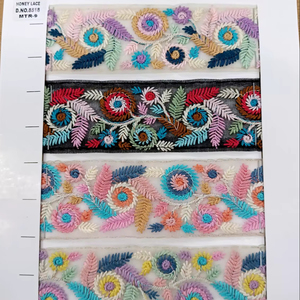 ลูกไม้ปักลายดอกไม้หลากสีสำหรับกระเป๋าสไตล์ธุรกิจรองเท้าของขวัญเป็นมิตรต่อสิ่งแวดล้อม - Product Image 1