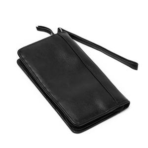 Cartera de viaje de cuero RFID Crazy Horse delgada personalizada, soporte para pasaporte RFID de viaje con ranura para tarjeta de crédito, para pasaportes, para el 2017 - Product Image 1