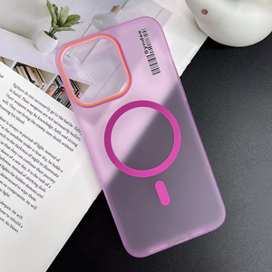 Couverture de téléphone de charge sans fil translucide givrée de couleur pour <span class=keywords><strong>iphone</strong></span> 16 15 14 Pro Max étui magnétique antichoc pour <span class=keywords><strong>11</strong></span> 12 Pro - Product Image 2