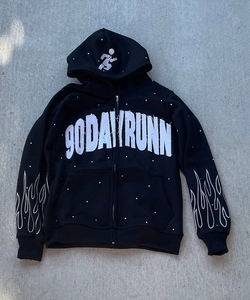 เสื้อฮู้ดดี้หนานุ่มสำหรับฤดูหนาว ผลิตจากวัสดุรักษ์โลก สไตล์โอเวอร์ไซส์ ซิปแบบสั่งทำพิเศษ ผ้าฟลีซ สตรีทแวร์ วินเทจ ล้างสีแบบแอซิดวอช ดีไซน์ทำเก่า สำหรับผู้ชาย - Product Image 1